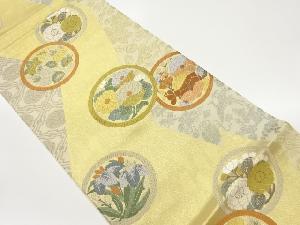 唐織花丸文に松竹梅・宝尽くし模様織出し袋帯